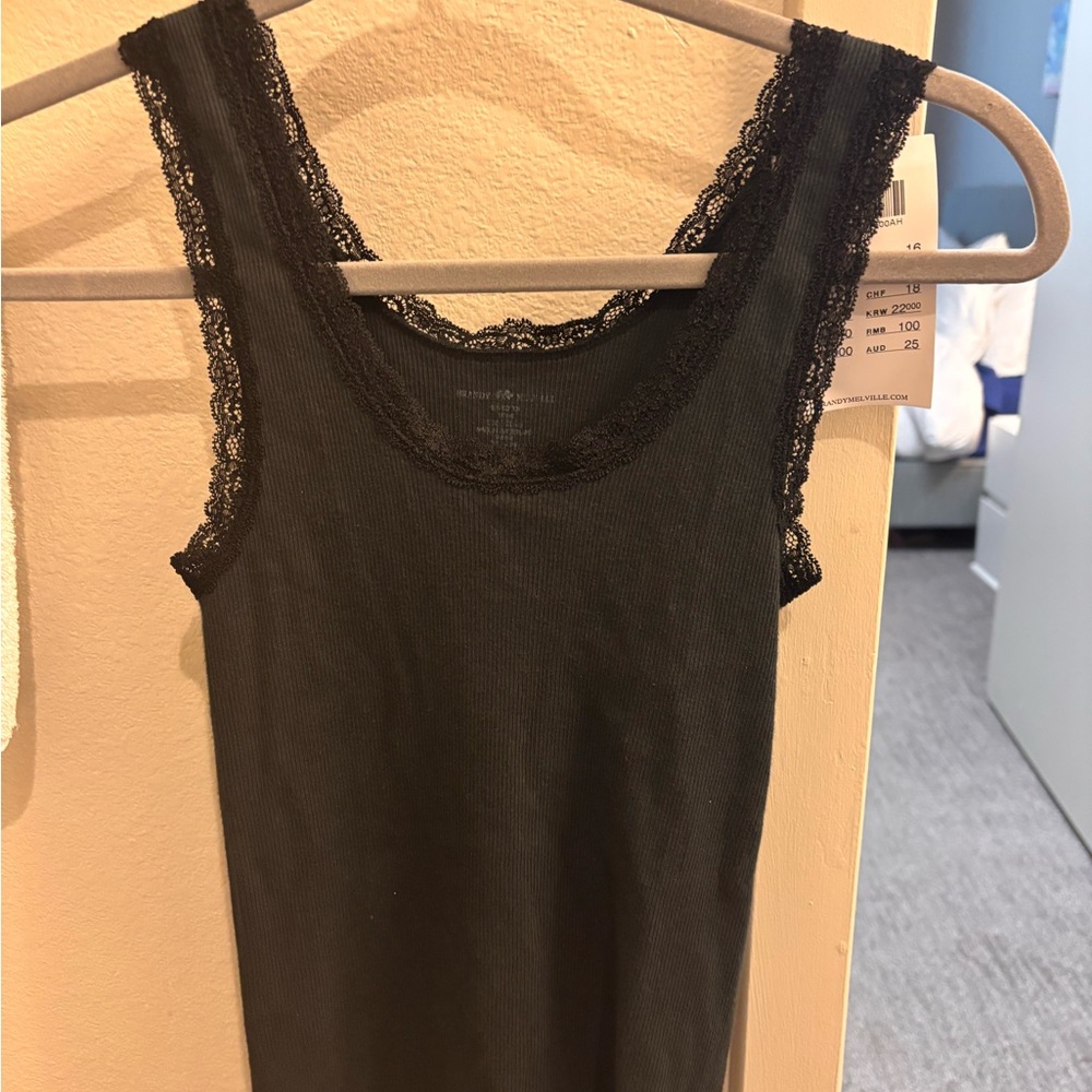 Brandy Melville Black Lace Tank Top